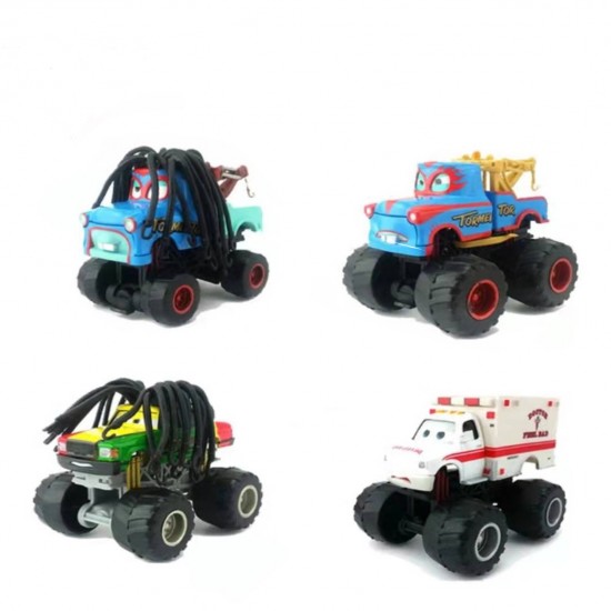 (AL) Disney Pixar Cars 3 2 Big Foot Stunt Metal Diecast Car Toy Lightning McQueen Long Hair Mater Rhapsody Giant Wheels Car Toys Gift