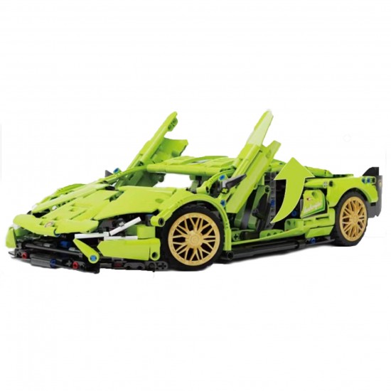 T2007 Green bull Lamborghini static Building Blocks Toy Set