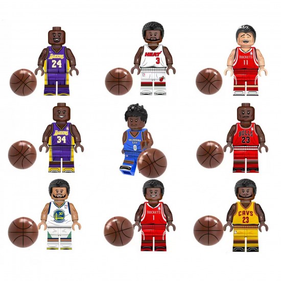NBA series Building Blocks Action Figure Set of 9 NBA series Building Blocks Action Figure Set of 9