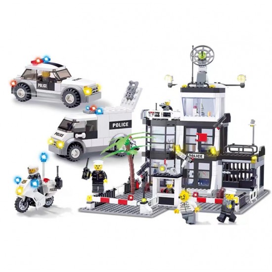 Police department Building Bricks Toy Set