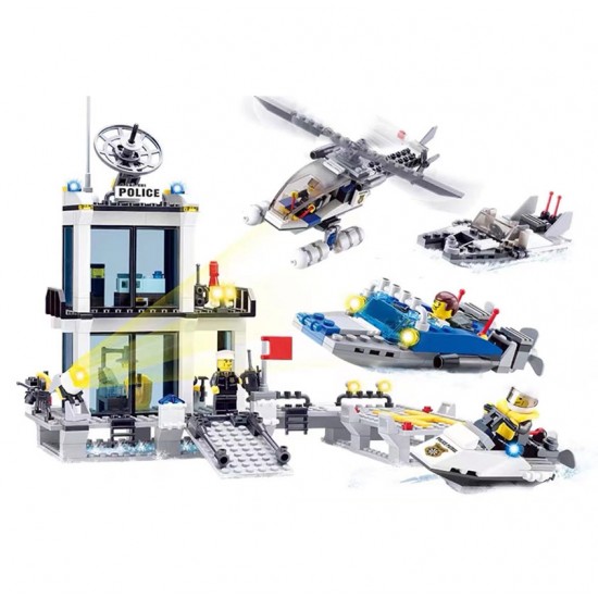 Maritime police station Building Bricks Toy Set