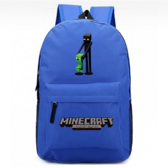 Minecraft Enderman Creeper Rucksack Backpack Schoolbag - Blue Minecraft Enderman Creeper Rucksack Backpack Schoolbag - Blue