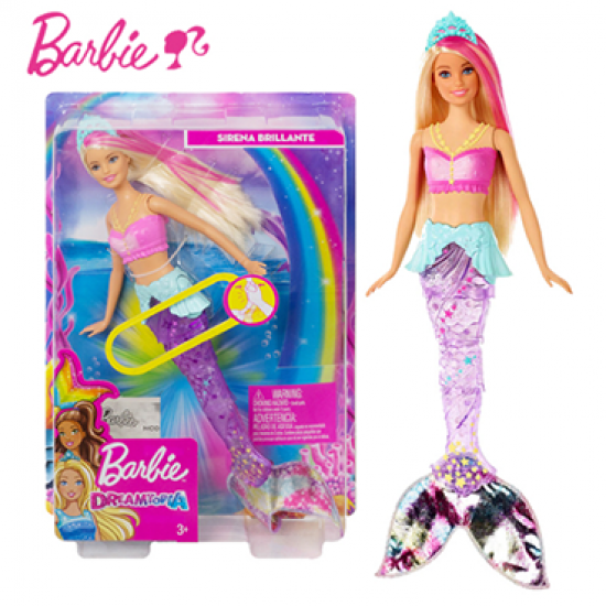 AL Original Barbie Brand Mermaid Doll Feature Rainbow Lights - GFL82 AL Original Barbie Brand Mermaid Doll Feature Rainbow Lights - GFL82