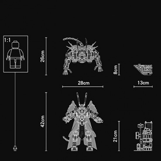 Monkie Boy: Monkey King Warrior Toy Building Kit (1630 Pieces)