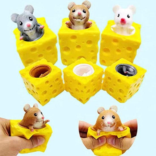 3Pcs Mouse in Cheese Cup Squeeze Toys Stress Relief 3Pcs Mouse in Cheese Cup Squeeze Toys Stress Relief