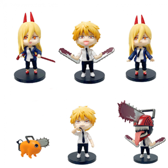 6PCS Chainsaw Man Pochita Denji Action Figures