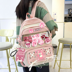 Kawaii Toy Story Lotso Canvas Backpack 