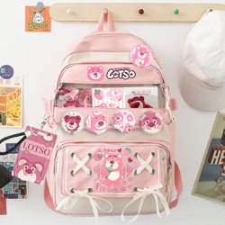Kawaii Toy Story Lotso Canvas Backpack 