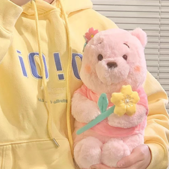 Disney Pink Winnie The Pooh Sakura Cherry Blossom Plush Toy