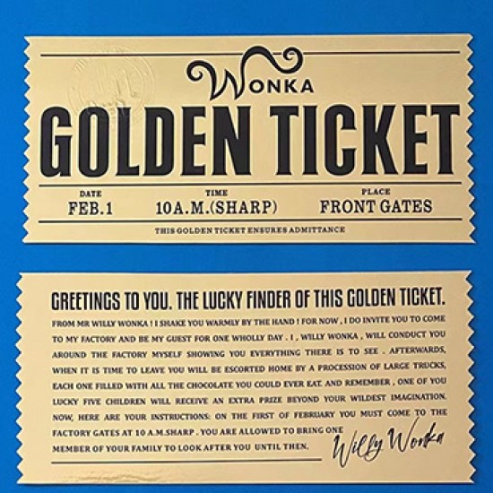 Golden Ticket from Willy Wonka & The Chocolate Factory
