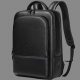 Classic Leather Backpack with USB Black One Size Classic Leather Backpack with USB Black One Size