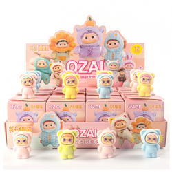 12 Pcs Kawaii Pop Ozai Mart Flocking Doll Blind Box