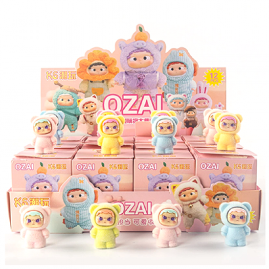 12 Pcs Kawaii Pop Ozai Mart Flocking Doll Blind Box 12 Pcs Kawaii Pop Ozai Mart Flocking Doll Blind Box