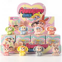 12 Pcs Kawaii Pop Power Puff Girls Mart Flocking Doll Blind Box