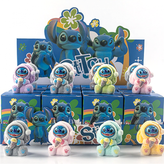 12 Pcs Kawaii Pop Stitch Mart Flocking Doll Blind Box 12 Pcs Kawaii Pop Stitch Mart Flocking Doll Blind Box