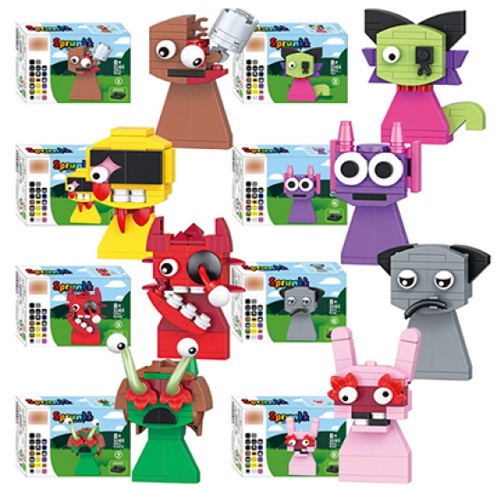 8Pcs Incredibox Sprunki Building Blocks Toys - 5185 8Pcs Incredibox Sprunki Building Blocks Toys - 5185