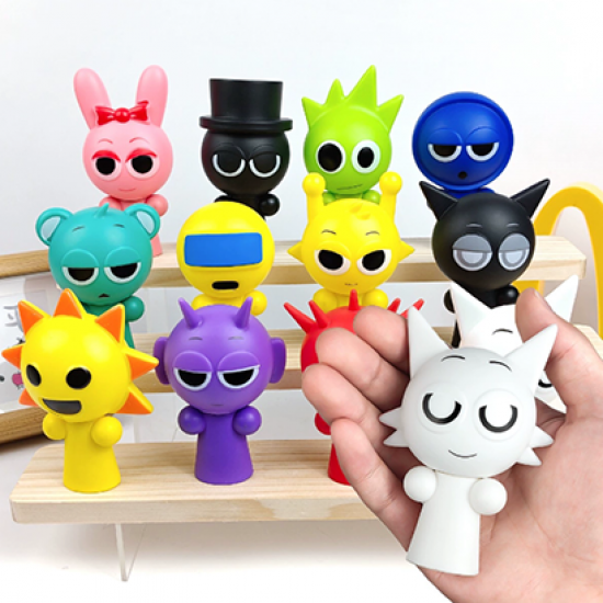 6 Pcs Big Sprunki Action Figure - A