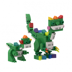 2 Pcs Poppy Playtime Chapter 4 MOC Building Blocks - Pianosaurus