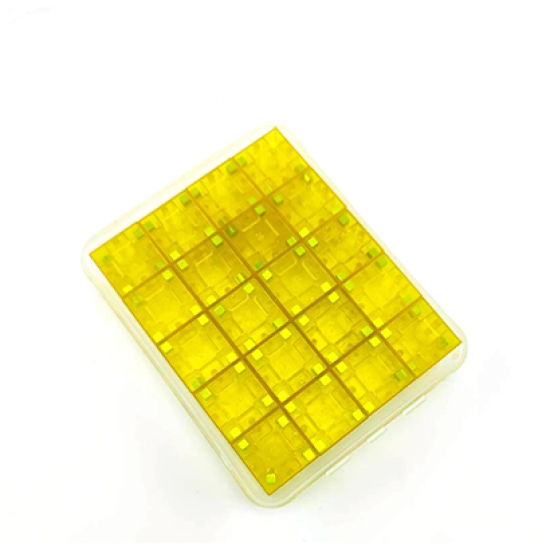 20 Pcs Transparent Color Magnetic Building Blocks - Yellow