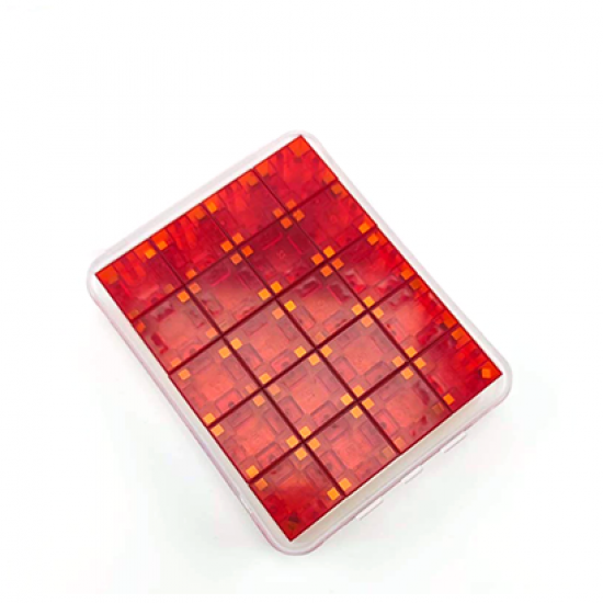 20 Pcs Transparent Color Magnetic Building Blocks - Red 20 Pcs Transparent Color Magnetic Building Blocks - Red