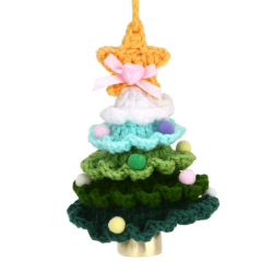 Car Accessories Crochet Christmas Tree for Hanging Rearview Mirrors - Green