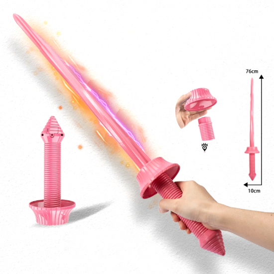 2 PCS 3D Printed Gravity Retractable Samurai Spiral Sword Model Toys