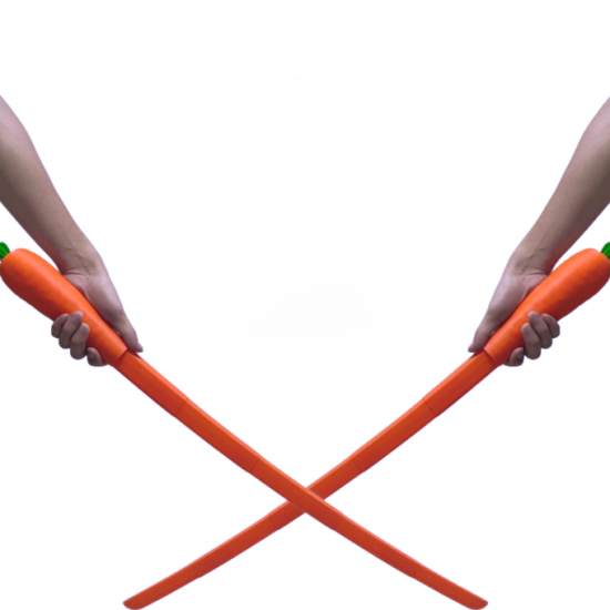 3D Printed Gravity Retractable Carrot Sword Model Toys