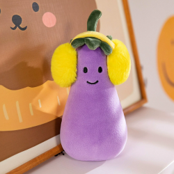 Food Plush Toy Eggplant with Earcap