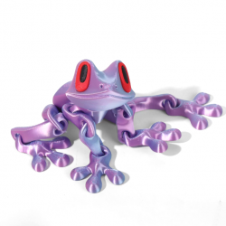 3D Printed Magnetic Frog Refrigerator Magnet - Pink Blue