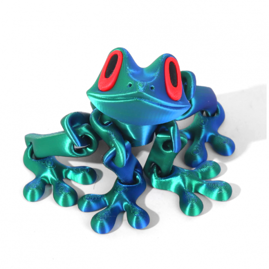 3D Printed Magnetic Frog Refrigerator Magnet - Blue Green 3D Printed Magnetic Frog Refrigerator Magnet - Blue Green