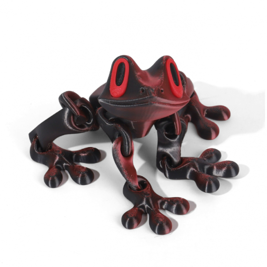 3D Printed Magnetic Frog Refrigerator Magnet - Red Black 3D Printed Magnetic Frog Refrigerator Magnet - Red Black