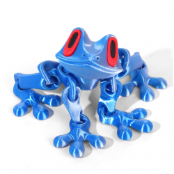 3D Printed Magnetic Frog Refrigerator Magnet - Blue