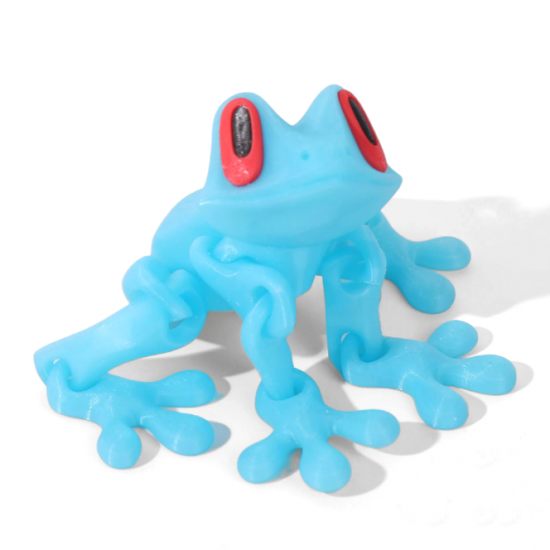 3D Printed Magnetic Frog Glow In The Dark Refrigerator Magnet - Blue