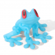 3D Printed Magnetic Frog Glow In The Dark Refrigerator Magnet - Blue