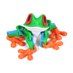 3D Printed Magnetic Frog Refrigerator Magnet - Orange Green