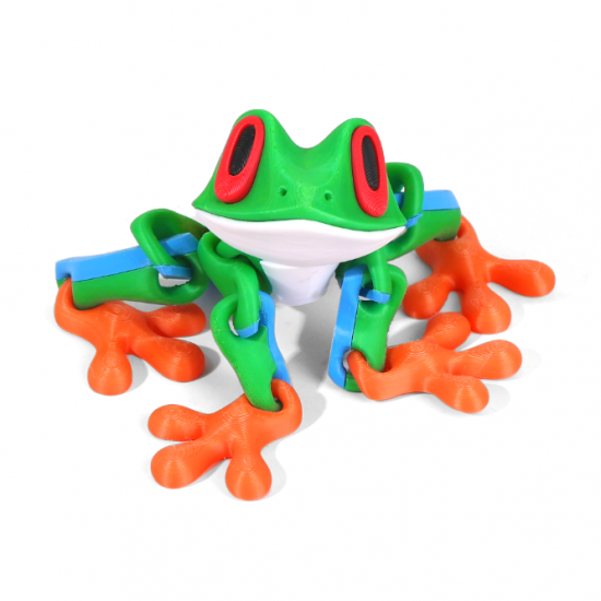 3D Printed Magnetic Frog Refrigerator Magnet - Orange Green 3D Printed Magnetic Frog Refrigerator Magnet - Orange Green