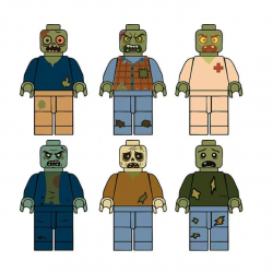6 Pcs Zombie Building Blocks Mini Figures Compatible with LEGO - 001