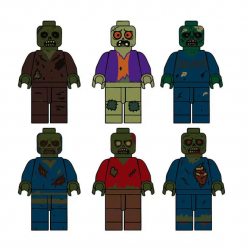 6 Pcs Zombie Building Blocks Mini Figures Compatible with LEGO - 003