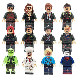 12 Pcs Costume Zombie Building Blocks Mini Figures Compatible with LEGO