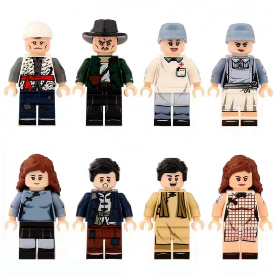 8 Pcs Ordinary People Building Blocks Mini Figures Compatible with LEGO - A 8 Pcs Ordinary People Building Blocks Mini Figures Compatible with LEGO - A