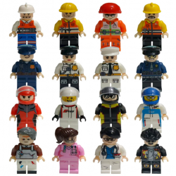 16 Pcs Uniform People Building Blocks Mini Figures Compatible with LEGO
