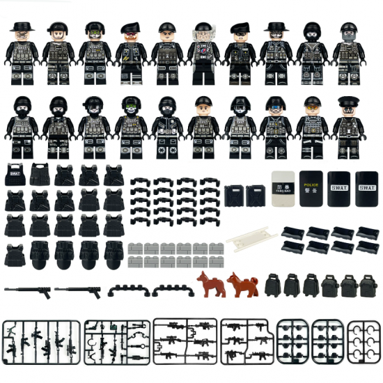 SWAT Military Police Building Block Kit for Kids - M8003