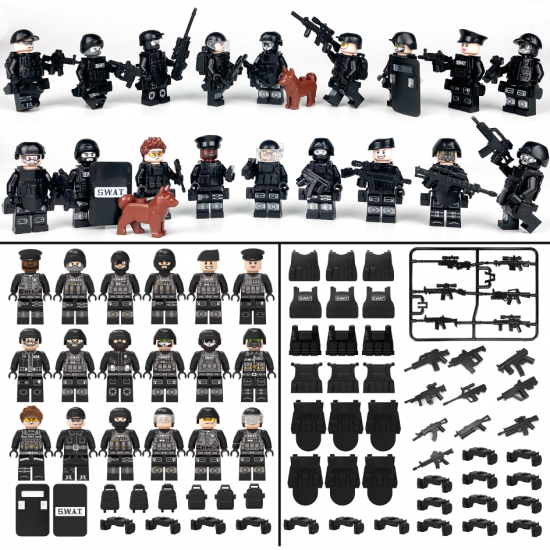 SWAT Military Police Building Block Kit for Kids - M8075 SWAT Military Police Building Block Kit for Kids - M8075