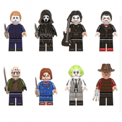 8 Pcs Halloween Series Horror Movie Building Blocks Mini Figures WM6075
