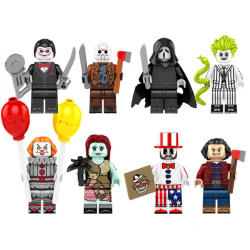 8 Pcs Halloween Series Horror Movie Building Blocks Mini Figures KF6176