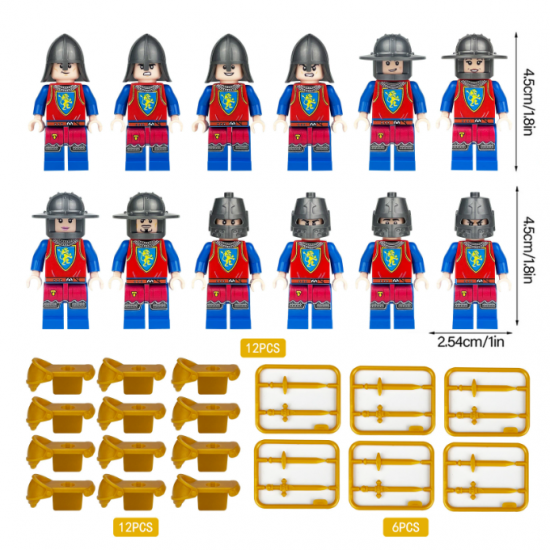 8 Pcs Medieval Soldier Knights Building Blocks Mini Figures M1801 8 Pcs Medieval Soldier Knights Building Blocks Mini Figures M1801