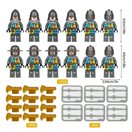 8 Pcs Medieval Soldier Knights Building Blocks Mini Figures M1805 8 Pcs Medieval Soldier Knights Building Blocks Mini Figures M1805