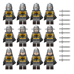 8 Pcs Medieval Soldier Knights Building Blocks Mini Figures M1806