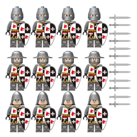 8 Pcs Medieval Soldier Knights Building Blocks Mini Figures M1812 8 Pcs Medieval Soldier Knights Building Blocks Mini Figures M1812
