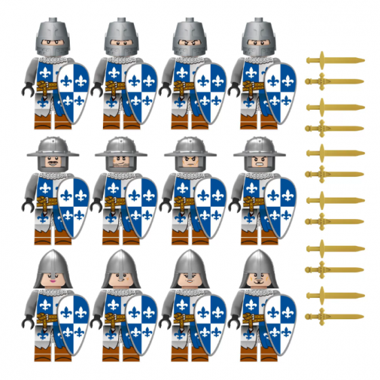 8 Pcs Medieval Soldier Knights Building Blocks Mini Figures M1813 8 Pcs Medieval Soldier Knights Building Blocks Mini Figures M1813